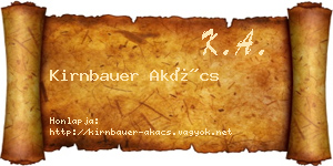Kirnbauer Akács névjegykártya
